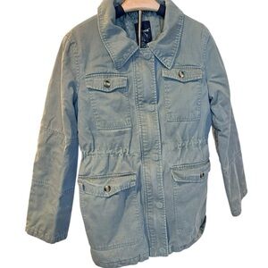 Me Jane Women's Army Olive Green Coat Canvas Quilted Jacket Large